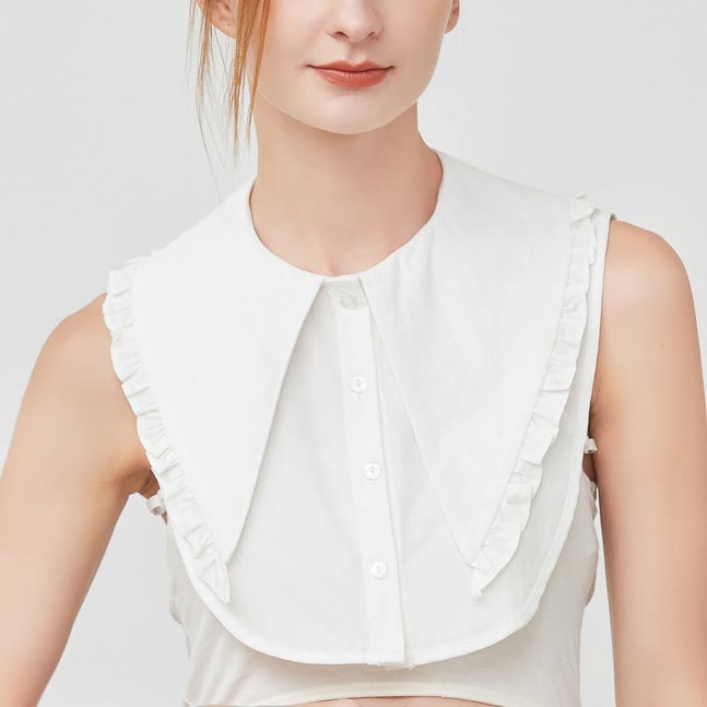 Detachable Half Shirt Blouse Large Lapel False Collar - image 6