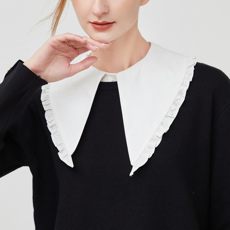 Detachable Half Shirt Blouse Large Lapel False Collar - image 1