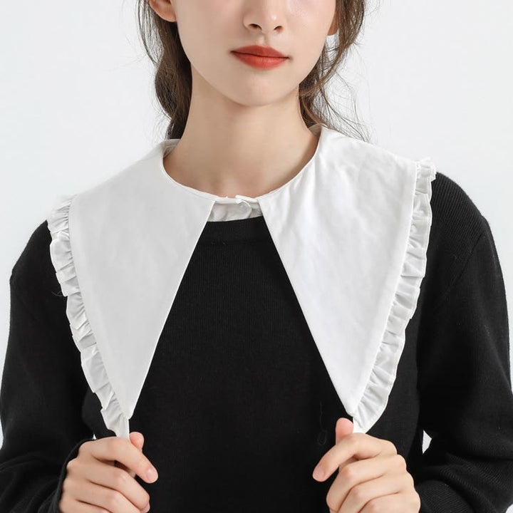 Detachable Half Shirt Blouse Large Lapel False Collar - image 2
