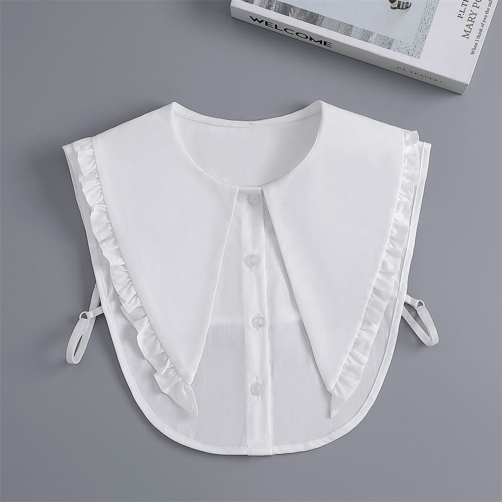 Detachable Half Shirt Blouse Large Lapel False Collar - image 7