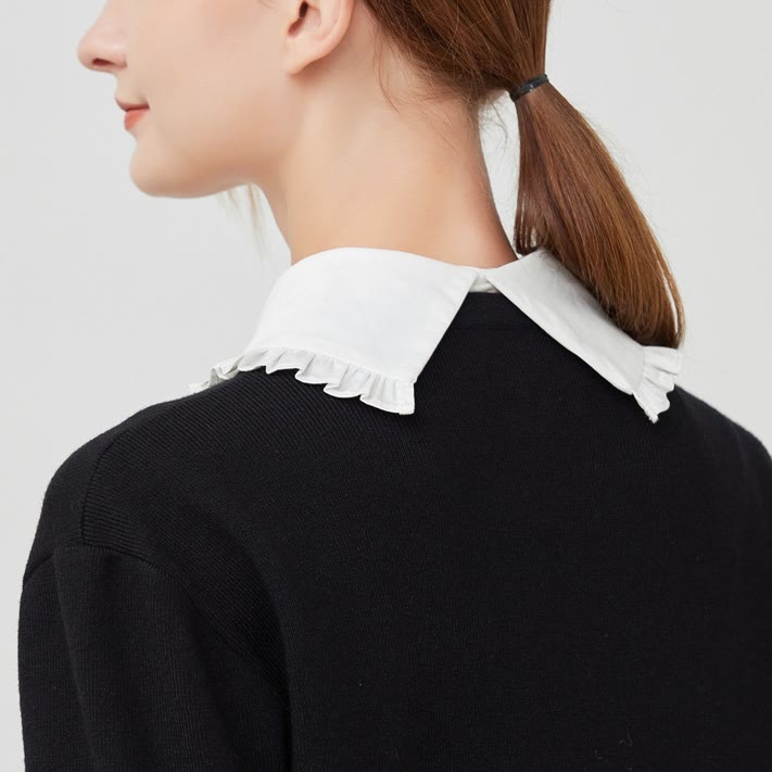 Detachable Half Shirt Blouse Large Lapel False Collar - image 4