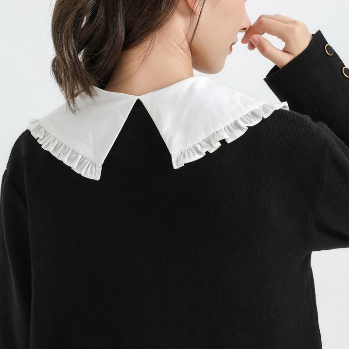 Detachable Half Shirt Blouse Large Lapel False Collar - image 5