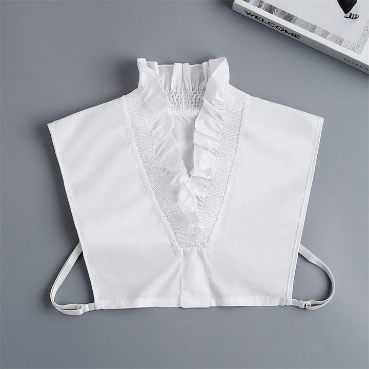V Neck Detachable False Collar Shirt For Women - image 9