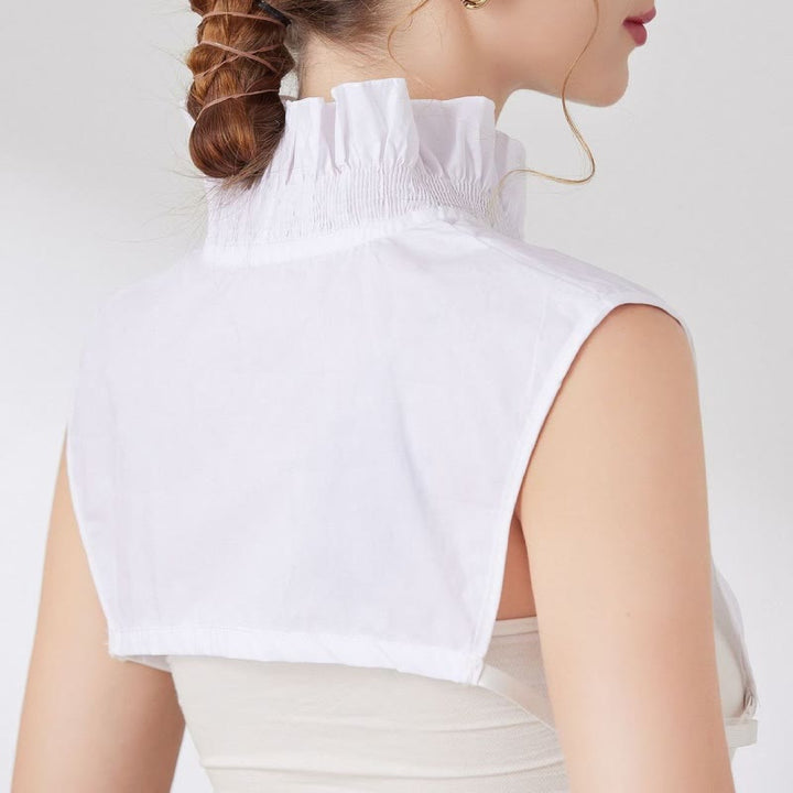 V Neck Detachable False Collar Shirt For Women - image 7
