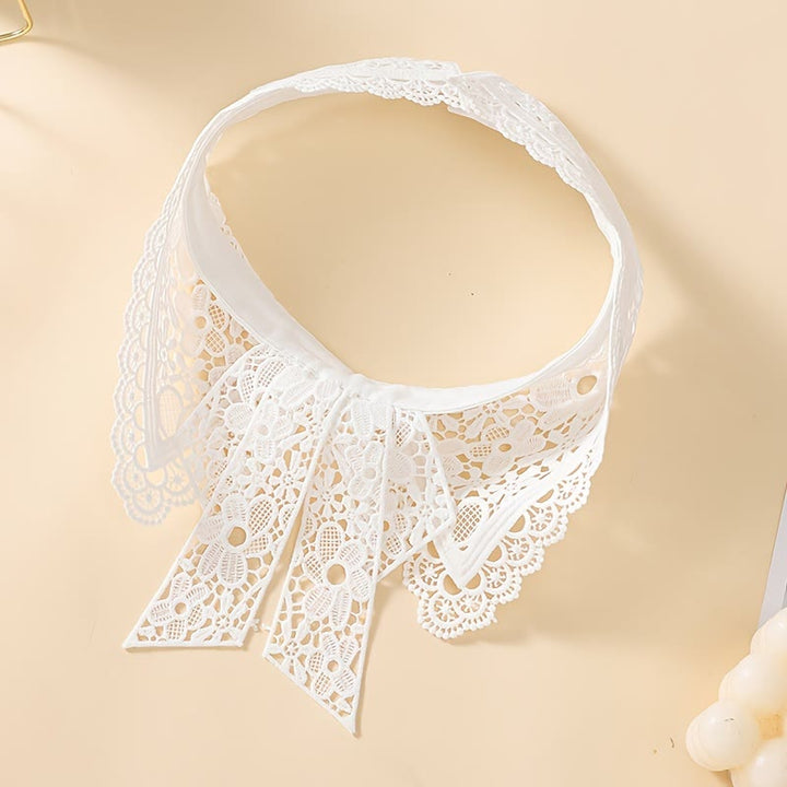 Detachable Half Shirt Blouse Floral Lace False Collar - image 10