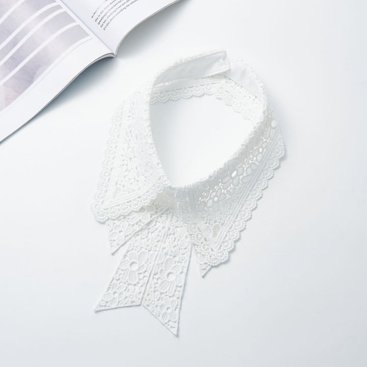 Detachable Half Shirt Blouse Floral Lace False Collar - image 12