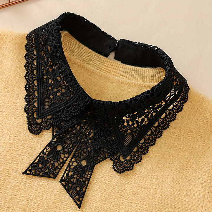 Detachable Half Shirt Blouse Floral Lace False Collar - image 4