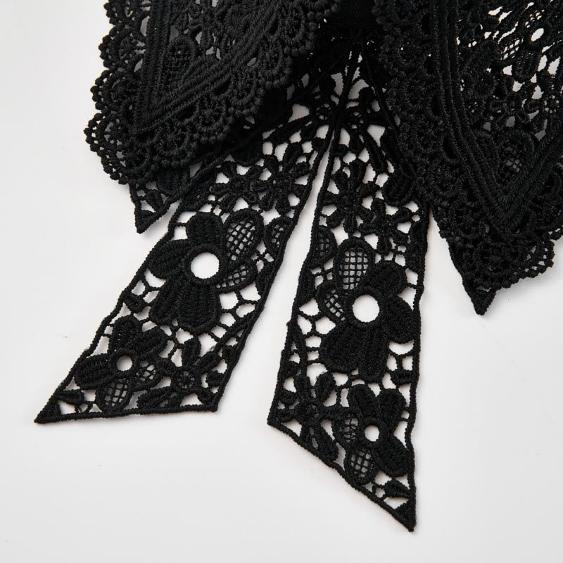 Detachable Half Shirt Blouse Floral Lace False Collar - image 7
