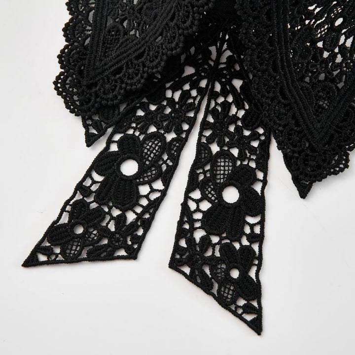 Detachable Half Shirt Blouse Floral Lace False Collar - image 7