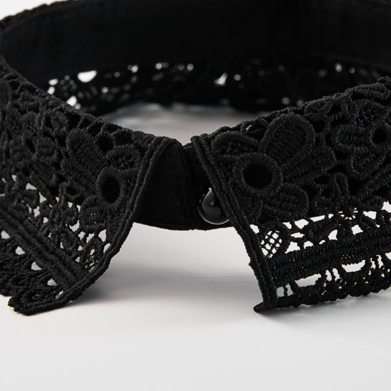 Detachable Half Shirt Blouse Floral Lace False Collar - image 8