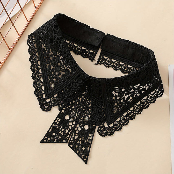 Detachable Half Shirt Blouse Floral Lace False Collar - image 5