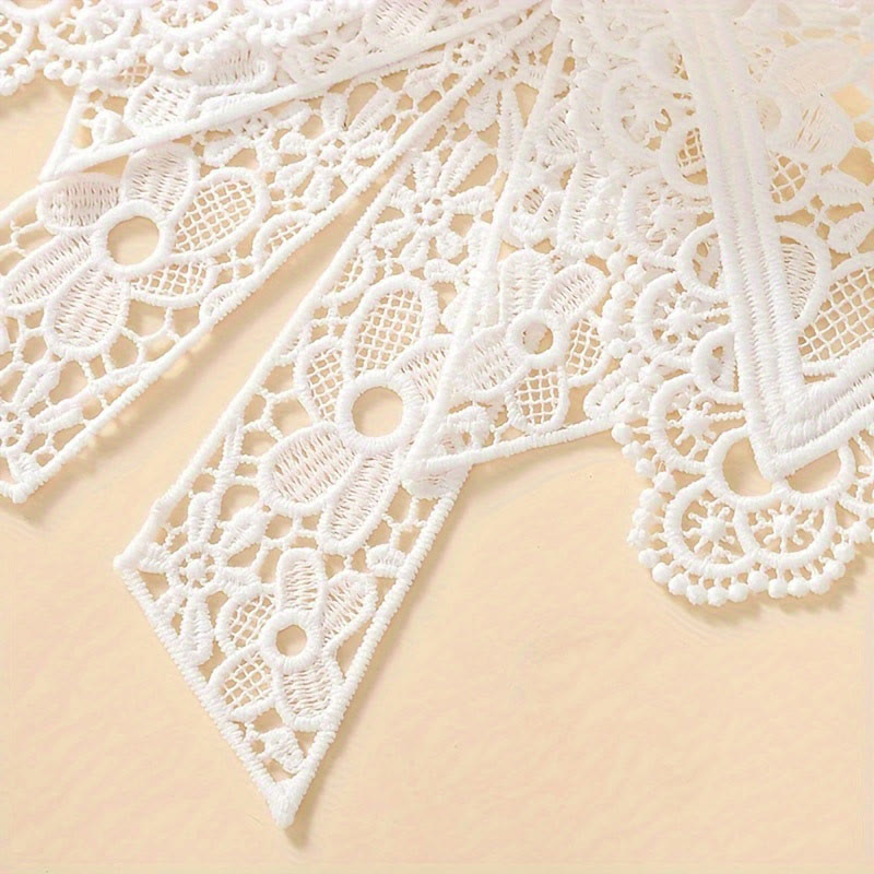 Detachable Half Shirt Blouse Floral Lace False Collar - image 9