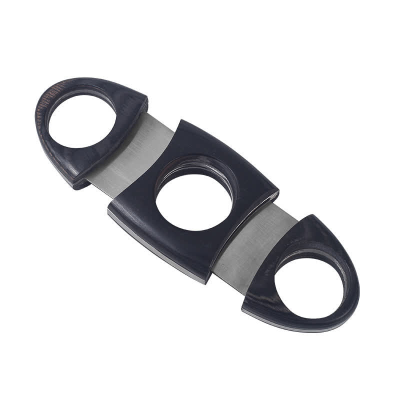Black Ebony Wooden Double Guillotine Cigar Cutter - image 3