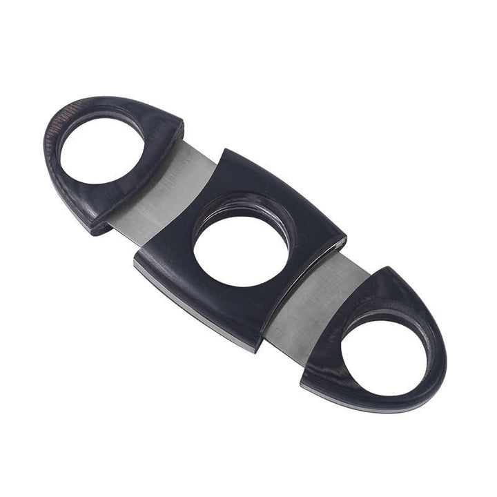 Black Ebony Wooden Double Guillotine Cigar Cutter - image 3