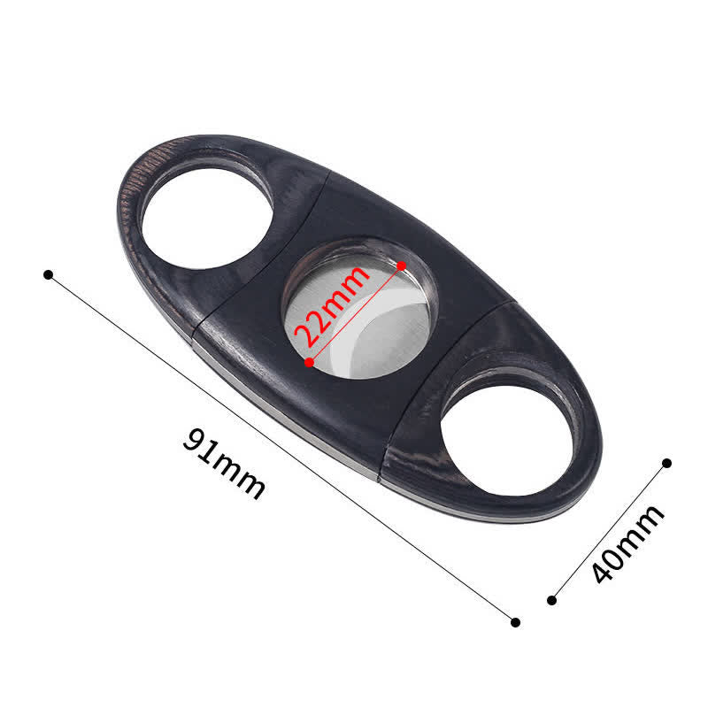 Black Ebony Wooden Double Guillotine Cigar Cutter - image 4
