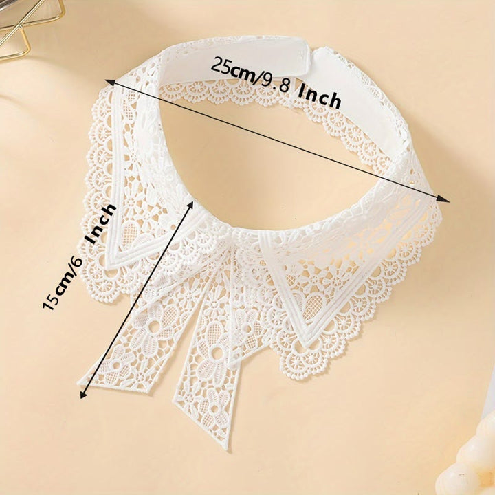 Detachable Half Shirt Blouse Floral Lace False Collar - image 11