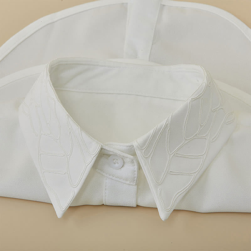Embroidered Floral False Collar Detachable Half Shirt Blouse - image 6