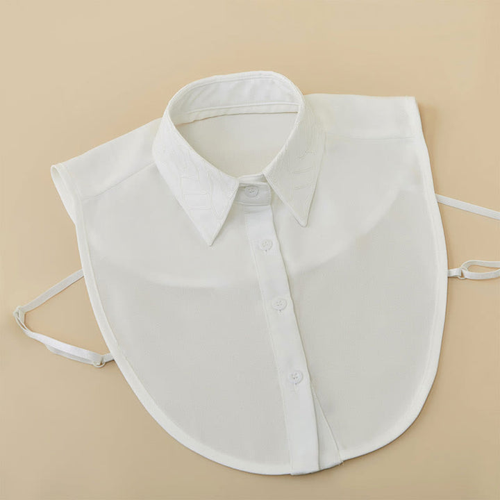 Embroidered Floral False Collar Detachable Half Shirt Blouse - image 8