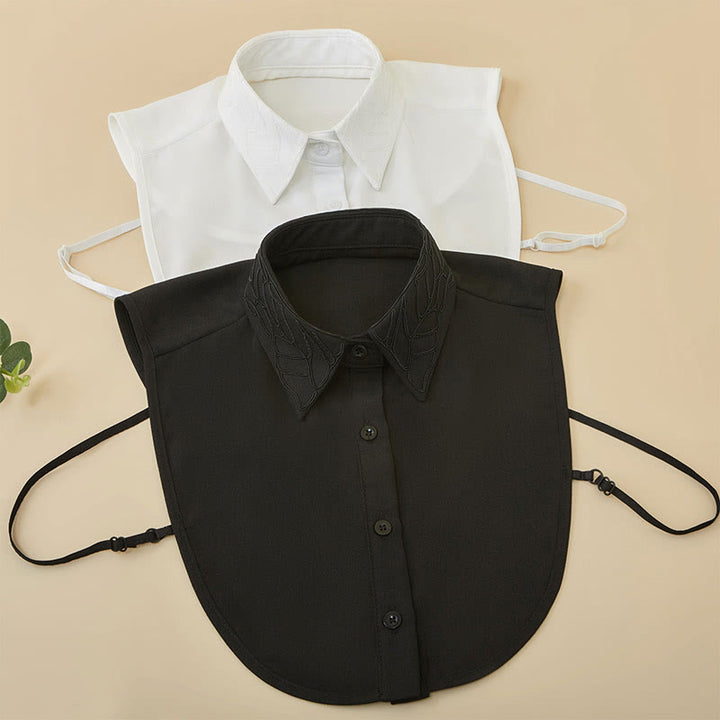Embroidered Floral False Collar Detachable Half Shirt Blouse - image 7