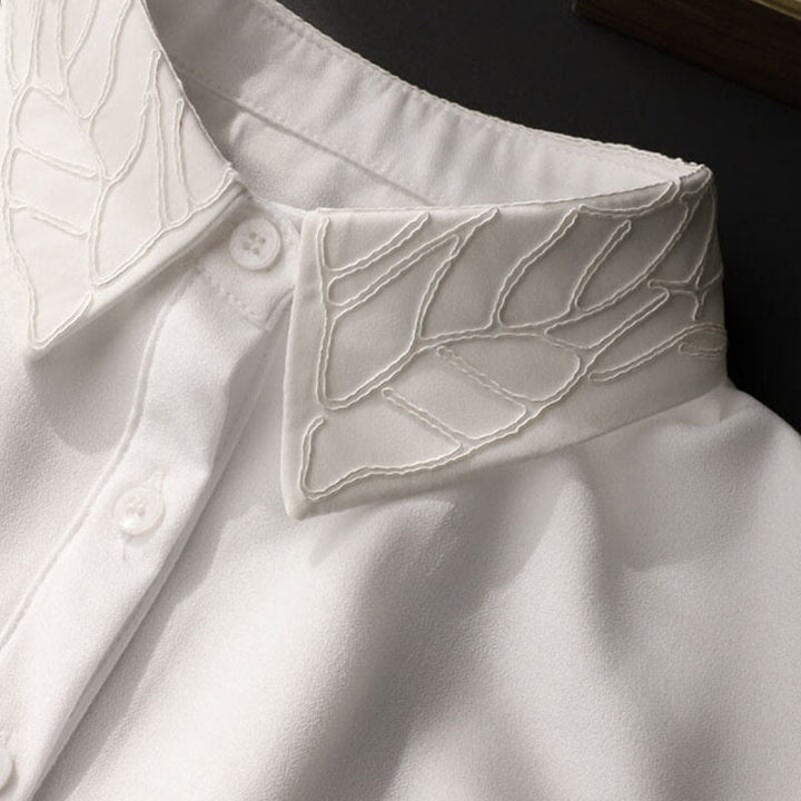 Embroidered Floral False Collar Detachable Half Shirt Blouse - image 5