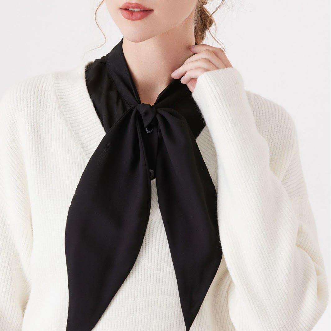 Large Bunny Fake Collar Detachable Half Shirt Blouse - Black - One Size - image 0