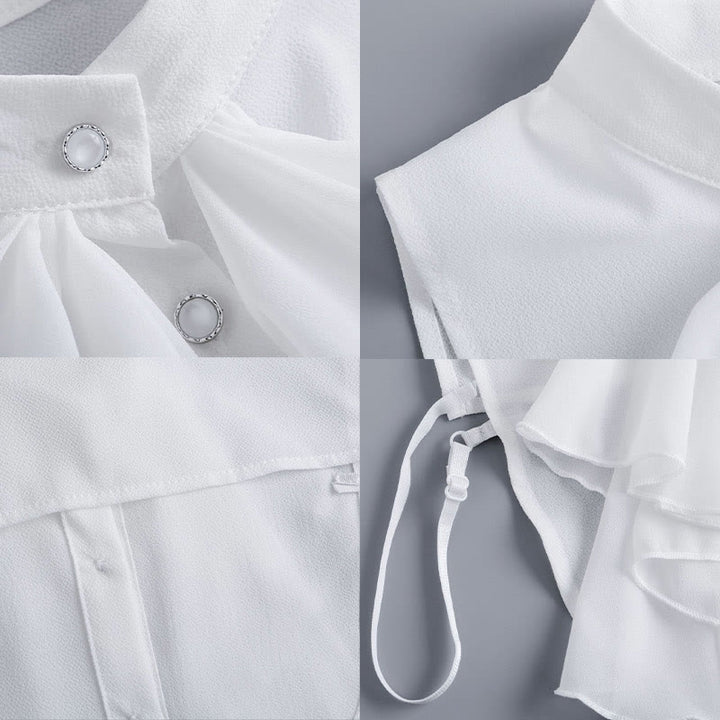 Ruffled Bowknot Fake Collar Detachable Half Shirt Accessory  - image 8