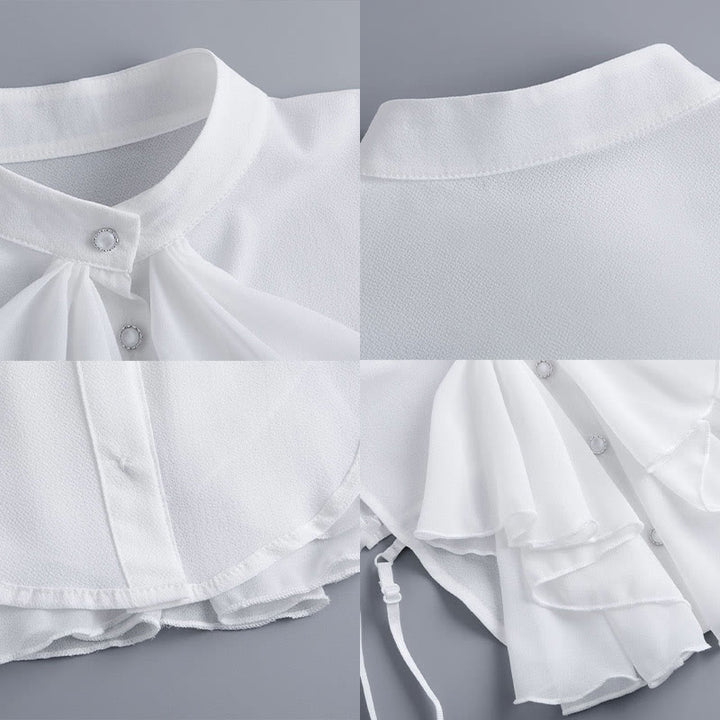 Ruffled Bowknot Fake Collar Detachable Half Shirt Accessory  - image 7