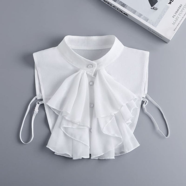 Ruffled Bowknot Fake Collar Detachable Half Shirt Accessory  - image 5