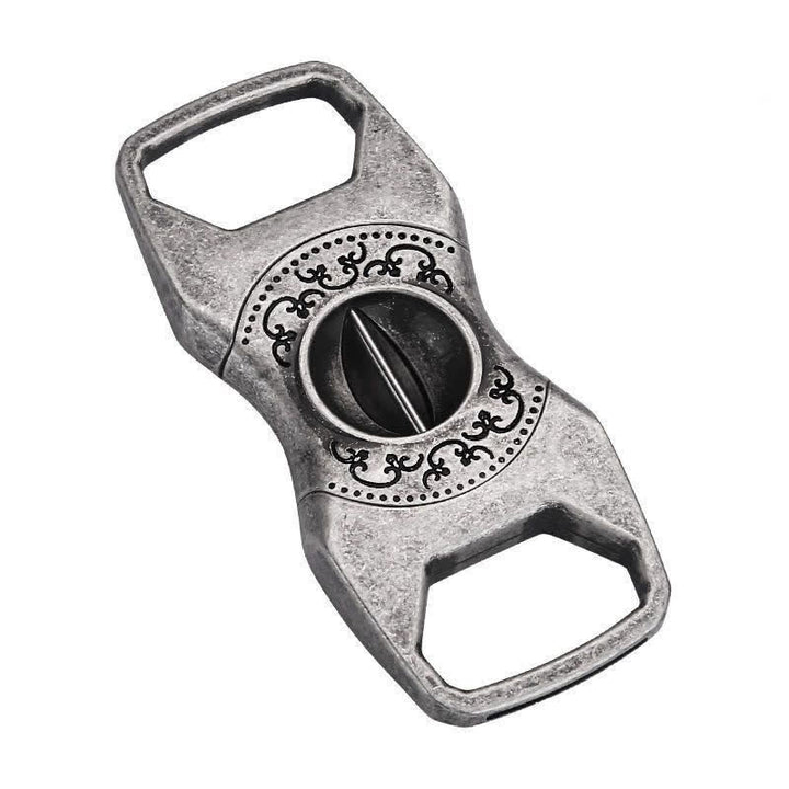Retro Antique Silver 23MM V-Cut Premium Guillotine Cigar Cutter - Antique Silver - image 2