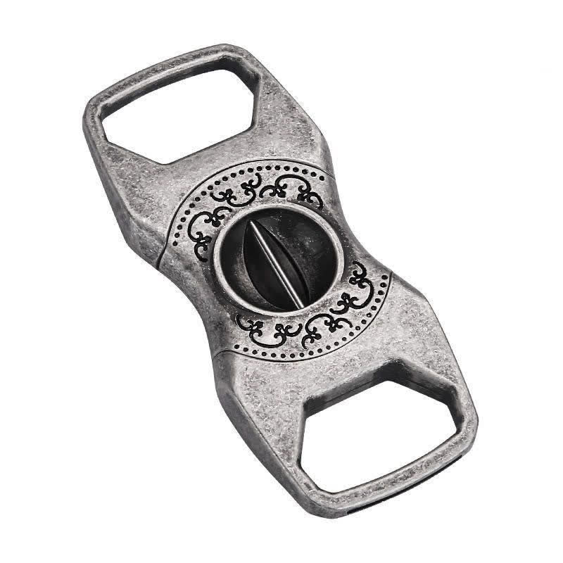 Retro Antique Silver 23MM V-Cut Premium Guillotine Cigar Cutter - Antique Silver - image 2
