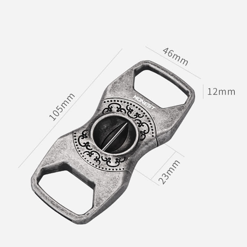 Retro Antique Silver 23MM V-Cut Premium Guillotine Cigar Cutter - image 7