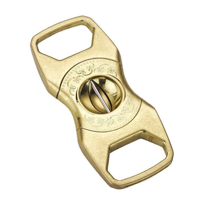 Retro Antique Silver 23MM V-Cut Premium Guillotine Cigar Cutter - Gold - image 8
