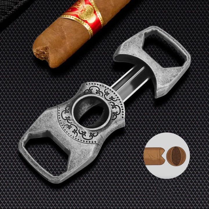 Retro Antique Silver 23MM V-Cut Premium Guillotine Cigar Cutter - image 3