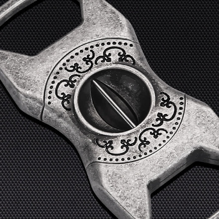 Retro Antique Silver 23MM V-Cut Premium Guillotine Cigar Cutter - image 5