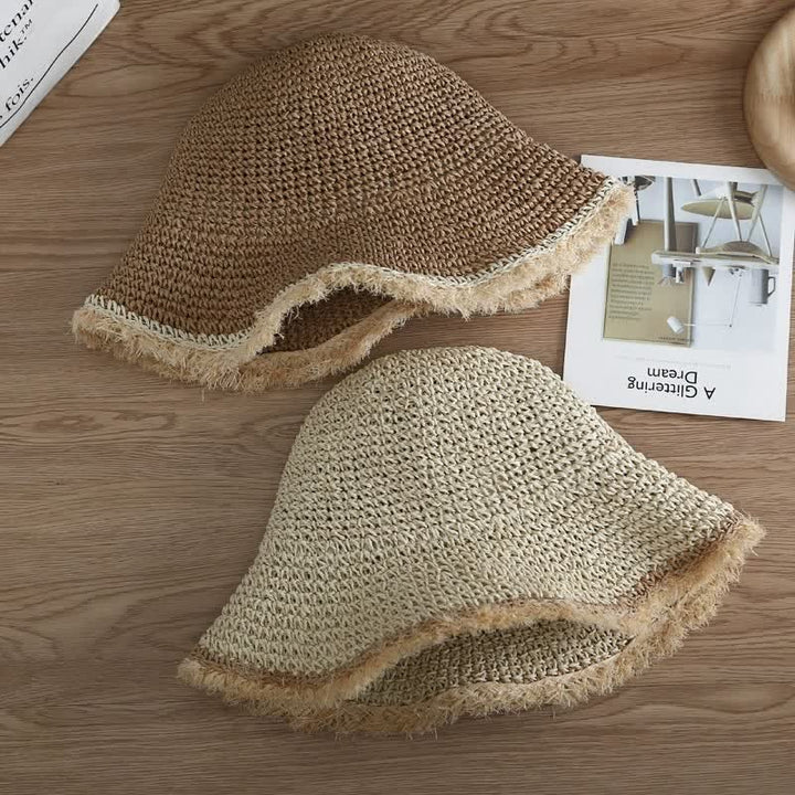 Women's Spring Summer Hat Floppy Foldable Straw Hat - image 2