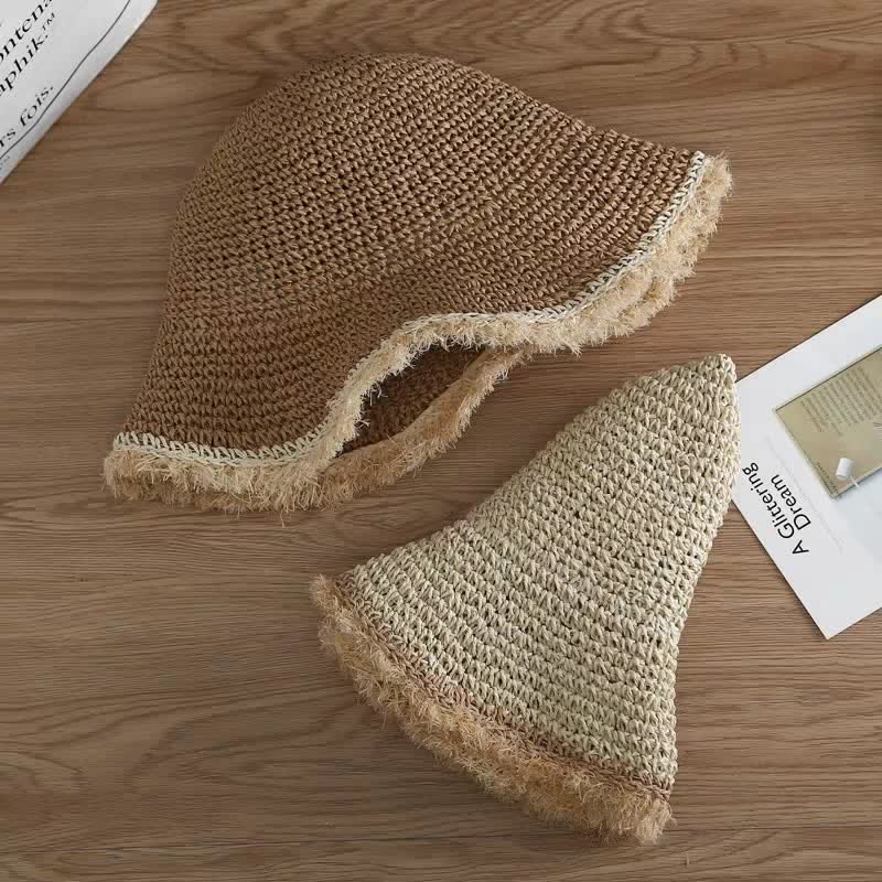 Women's Spring Summer Hat Floppy Foldable Straw Hat - image 1