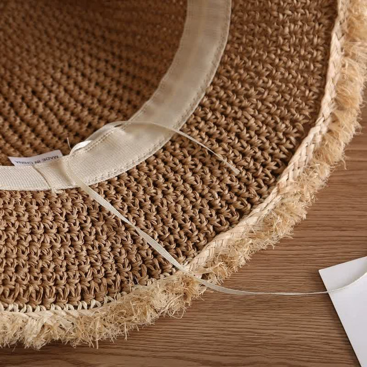 Women's Spring Summer Hat Floppy Foldable Straw Hat - image 4