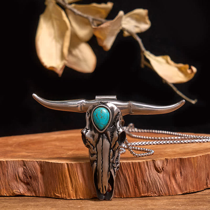 DIY Hidden Knife Belt Buckle Turquoise Bull Pendant Knife Ring Bundle Set