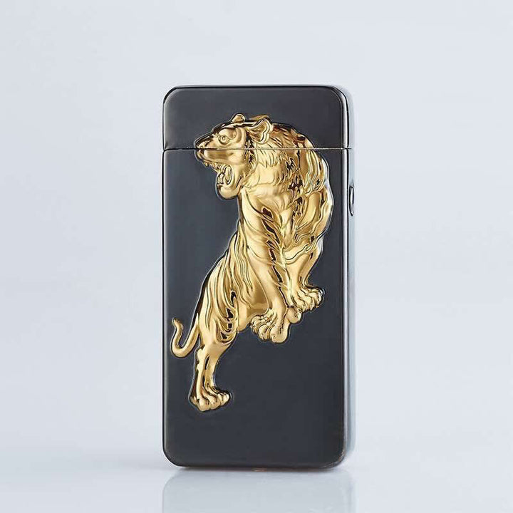 Dragon Double Arc Flameless Usb Rechargeable Electronic Lighter - Tiger - Black & Gold - image 8