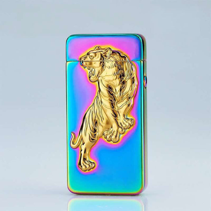 Dragon Double Arc Flameless Usb Rechargeable Electronic Lighter - Tiger - Colorful - image 9