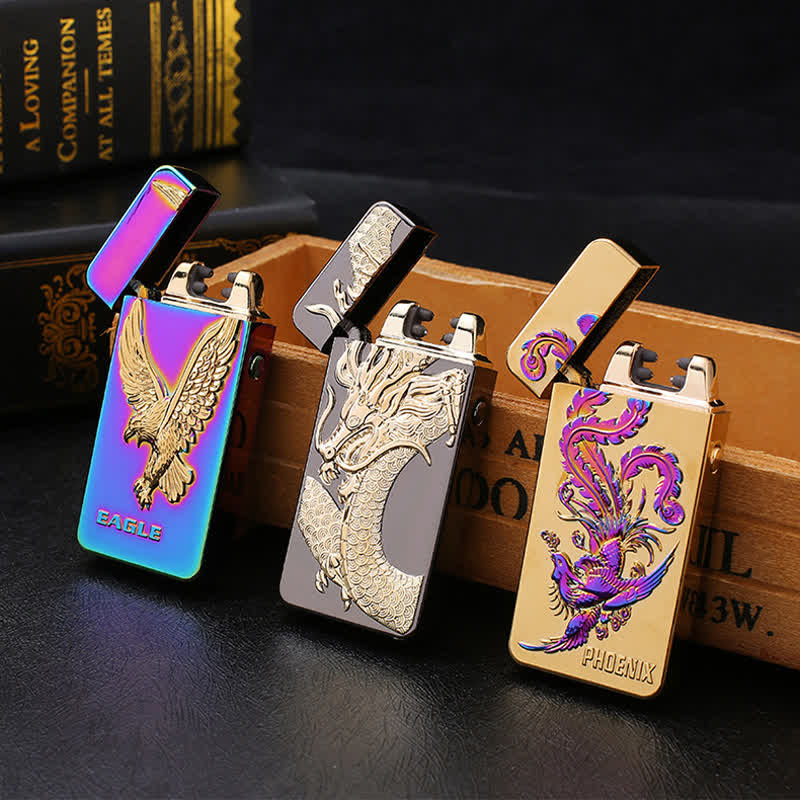 Dragon Double Arc Flameless Usb Rechargeable Electronic Lighter - image 0