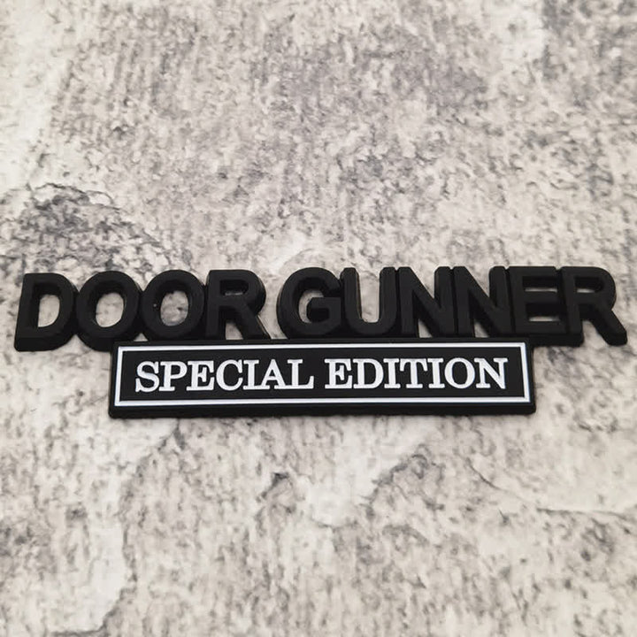 DOOR GUNNER SPECIAL EDITION Metal Sticker Car Badge - Black & White - image 5