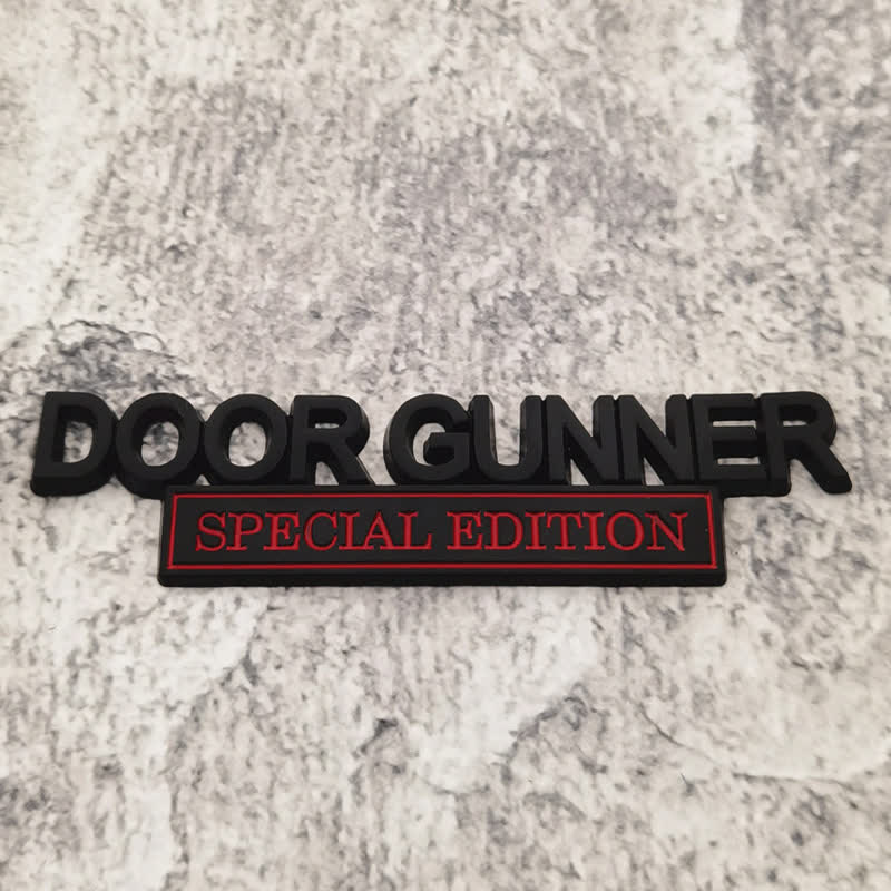 DOOR GUNNER SPECIAL EDITION Metal Sticker Car Badge - Black & Red - image 3
