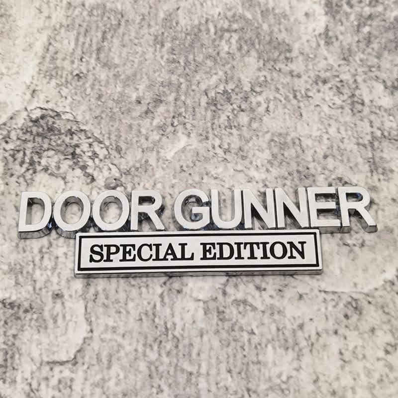 DOOR GUNNER SPECIAL EDITION Metal Sticker Car Badge - Silver & Black - image 4