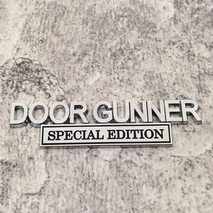 DOOR GUNNER SPECIAL EDITION Metal Sticker Car Badge - Silver & Black - image 4