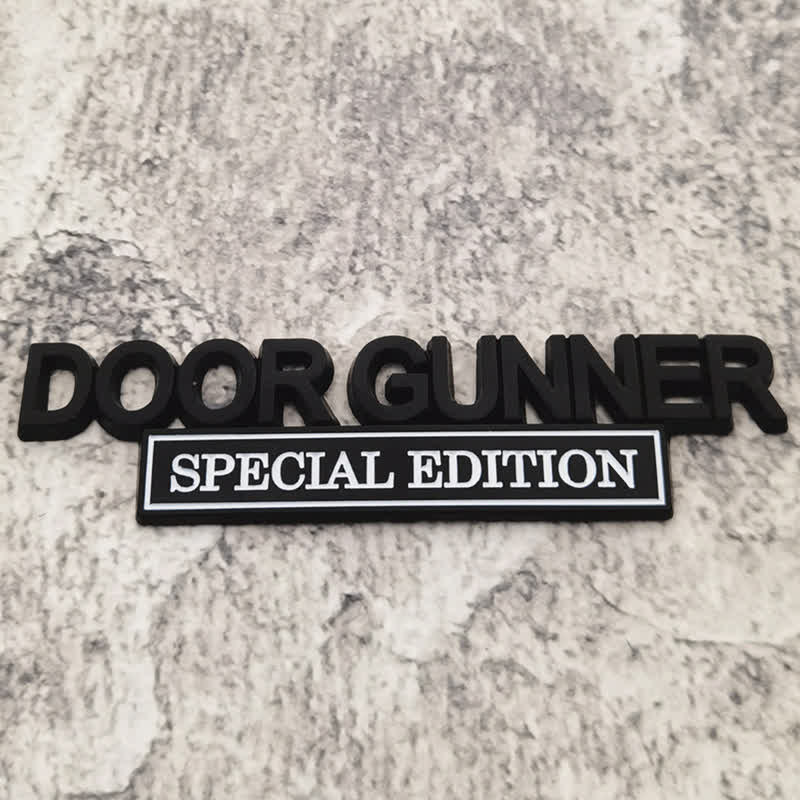 DOOR GUNNER SPECIAL EDITION Metal Sticker Car Badge - Black & White - image 5