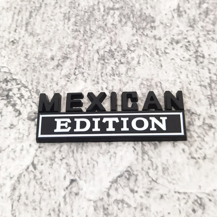 MEXICAN EDITION Metal Sticker Car Badge - Black & White - image 4