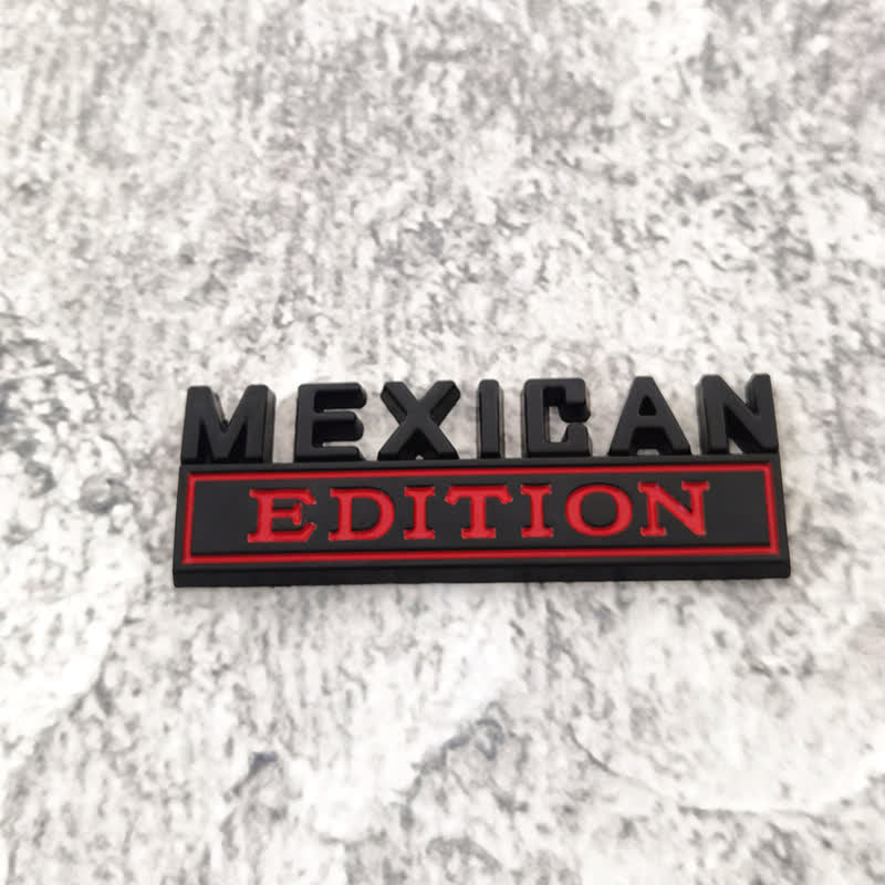 MEXICAN EDITION Metal Sticker Car Badge - Black & Red - image 5