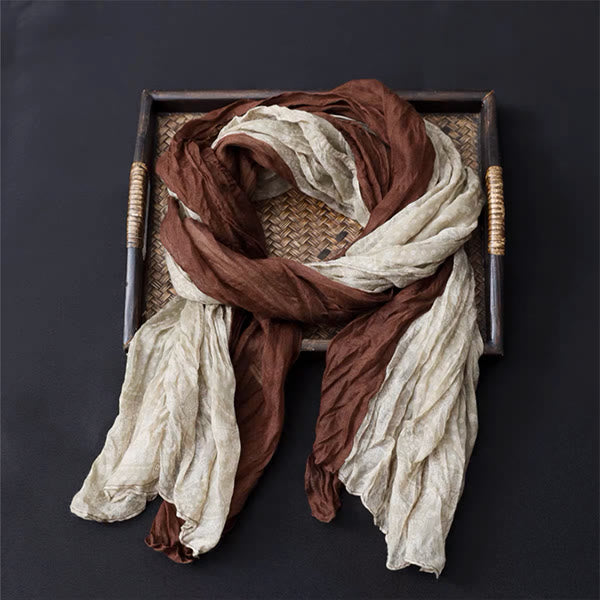 Spring Floral Contrast Color Cotton And Linen Thin Scarf - image 3