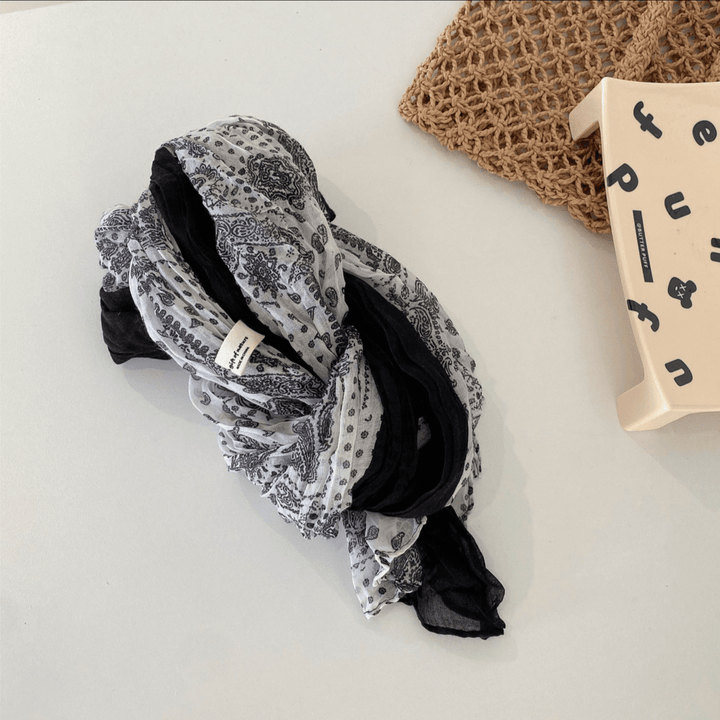 Spring Floral Contrast Color Cotton And Linen Thin Scarf - image 7